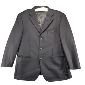 Pronto Moda Men's Single Breasted Blazer Suit Jacket Black 40S Lambswool